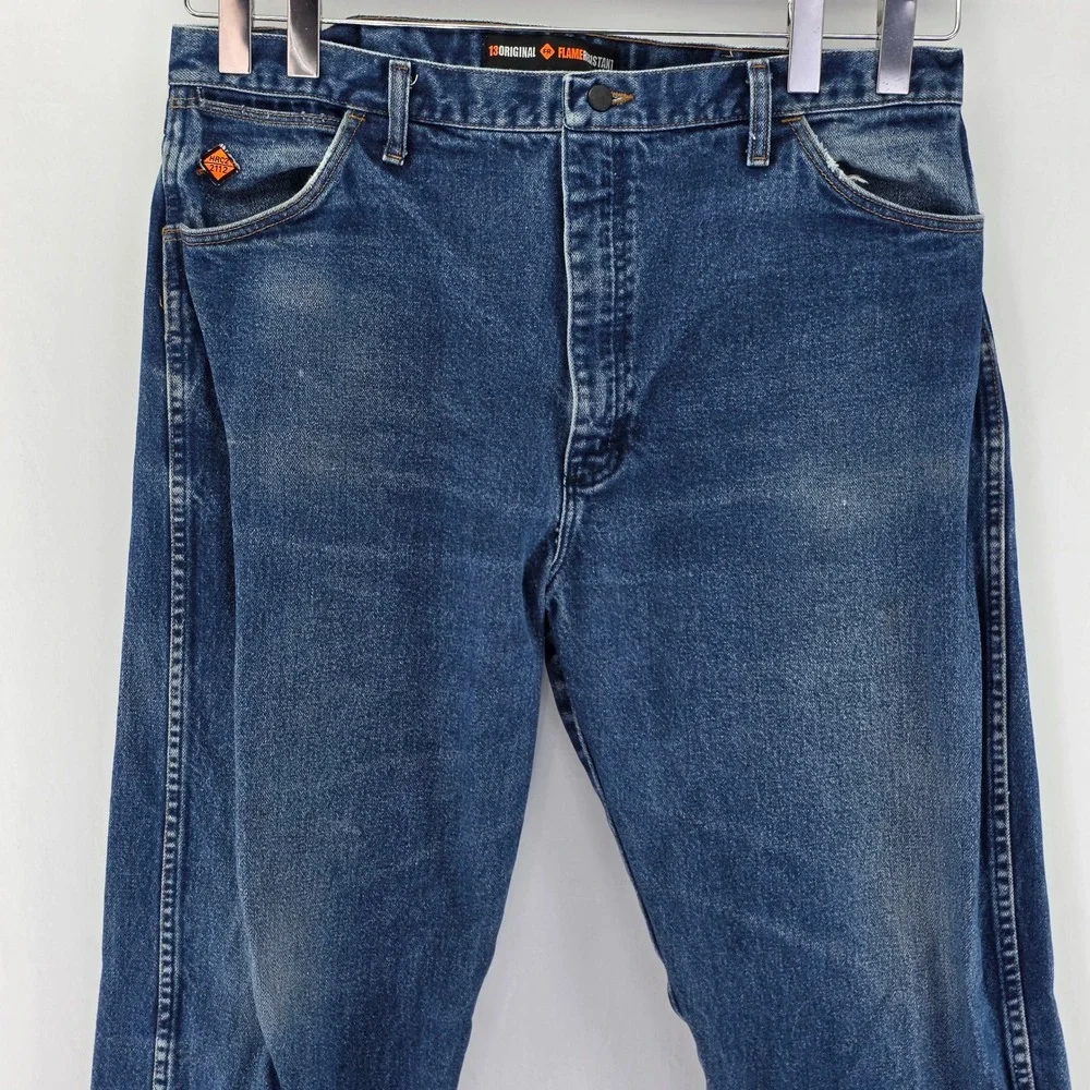 Wrangler Jeans Men 40x36 Blue FR13MWZ Flame Resistant Reflective Safety Workwear